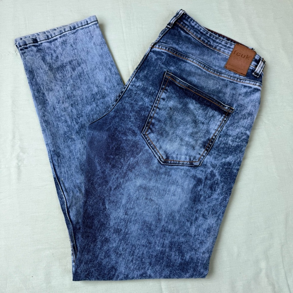 Fcuk Men's Blue Slim Fit Jeans - size 34